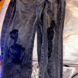 Black ripped jeans